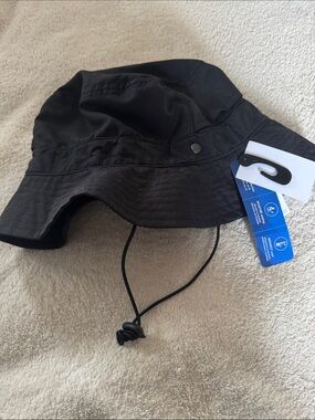 Zella Black Bucket Hat with Chin Cord
